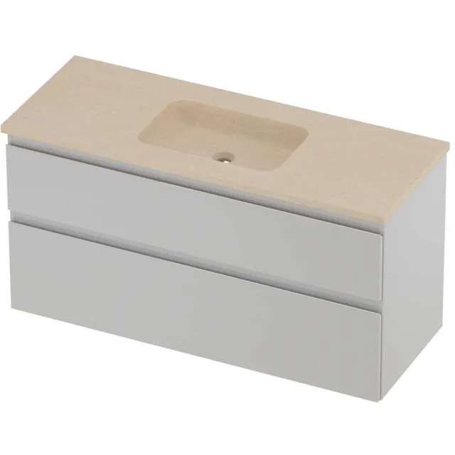 Proline Rollo Badmeubelset Hardsteen Elegant Midden 120x46x62 cm Sand Stone Glans Wit