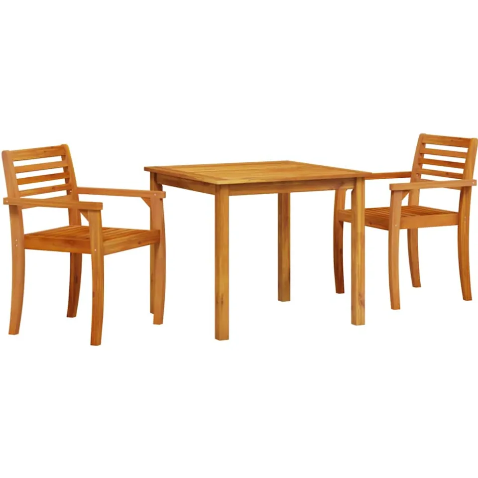 vidaXL Tuin eettafelset 3 st Bruin Massief Acaciahout