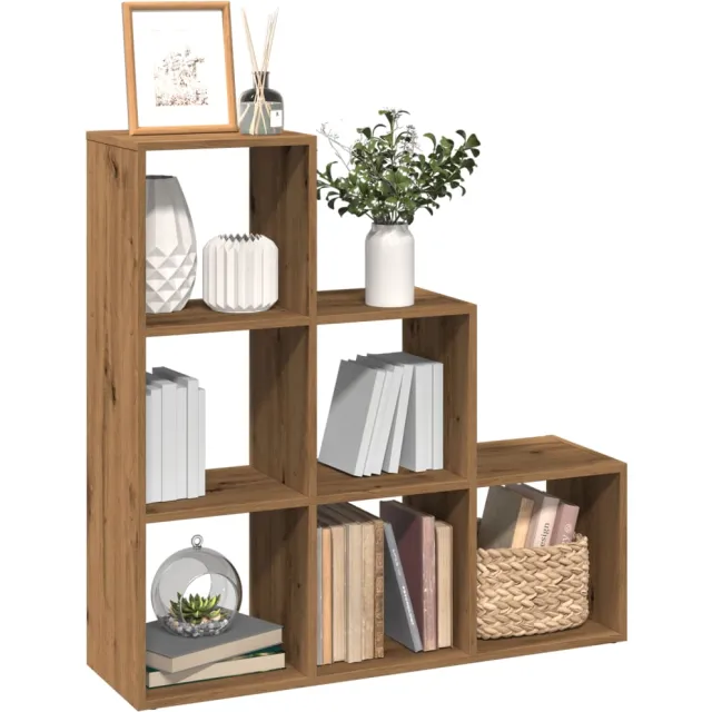 vidaXL Kamerscherm / boekenkast 3-laags 99x29x99 cm hout artisanaal Bruin