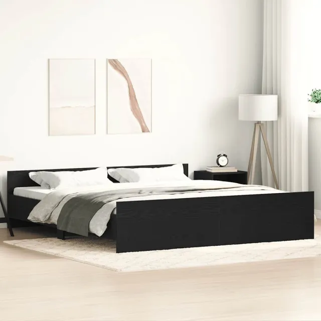 vidaXL Bedframe zonder matras 180x200 cm bewerkt hout zwart eikenkleurig Bruin