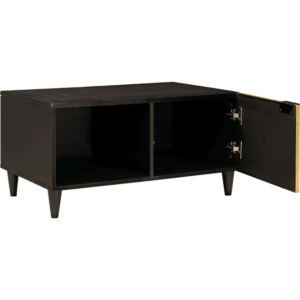 vidaXL Salontafel Zwart en Goud 80 x 50 x 40 cm Bewerkt hout, foto 2