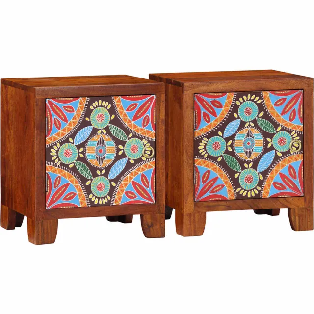 vidaXL Nachtkastje 2 st 40x30x45 cm massief acaciahout Bruin