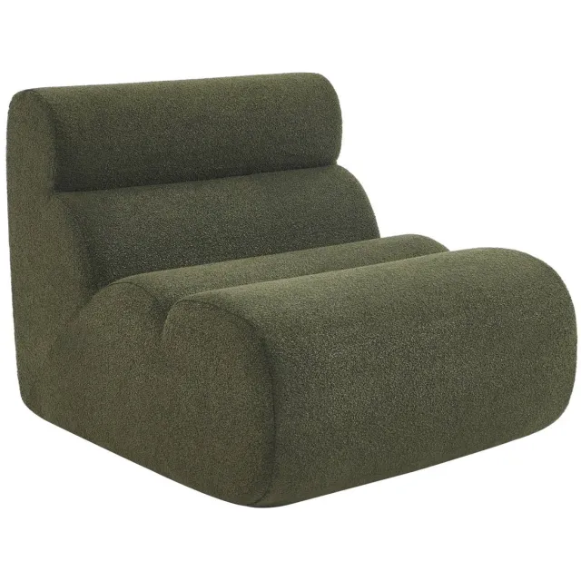 sweeek Stoffen fauteuil getextureerde bouclé 1 zitplaats - nova Kaki