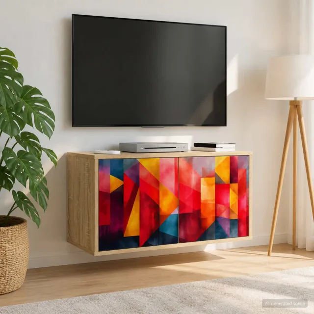 vidaXL Wandgemonteerd tv-meubel HEESCH 69 x 33 x 40 cm Sonoma Eiken, foto 2