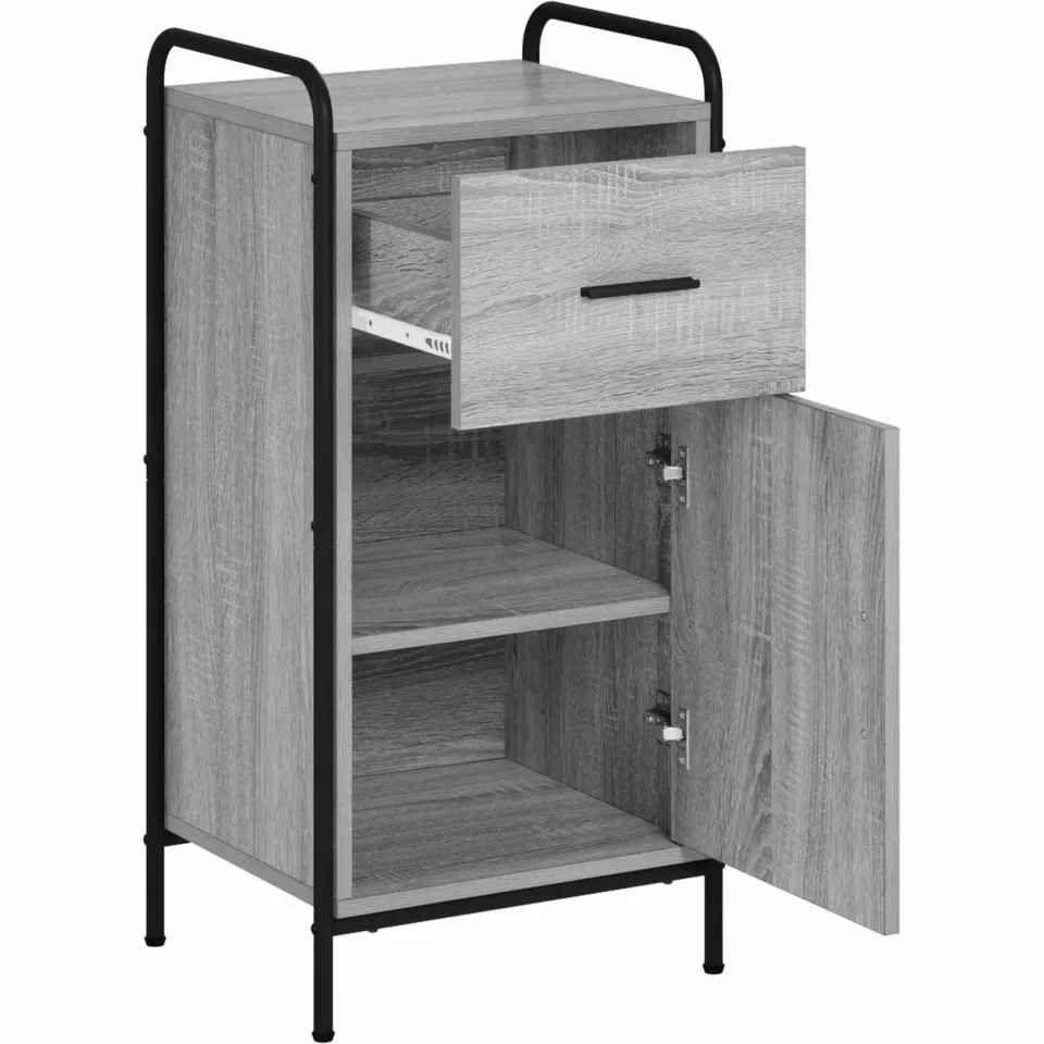 vidaXL Dressoir Grijs Sonoma 97 x 33 x 81 cm Bewerkt hout