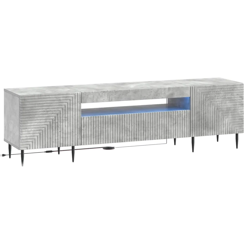 vidaXL LED tv-meubel HAARLEM 153 x 35 x 43 cm Betongrijs Bewerkt hout grijs, foto 3
