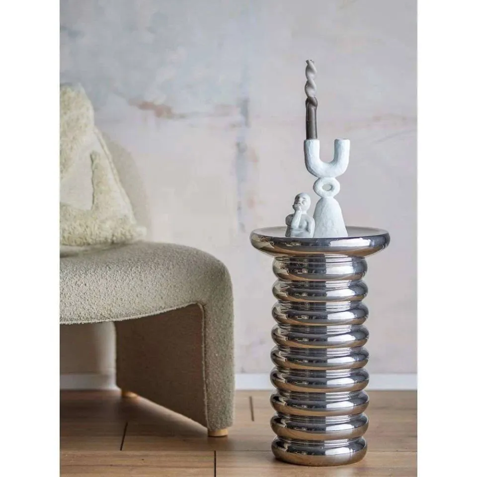 Bloomingville Spike bijzettafel zilver, foto 3