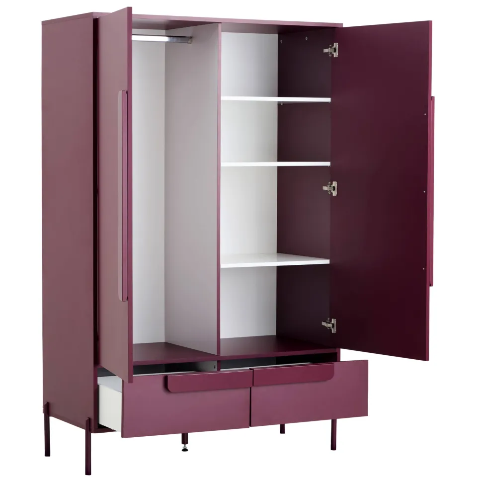 NOUS Living kledingkast Malta Burgundy