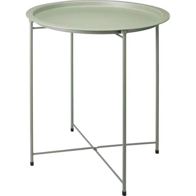 Home & Styling Bijzettafel 2 laags - groen - metaal - 40 x 66 cm - plantenpot verhoger - binnen/buiten