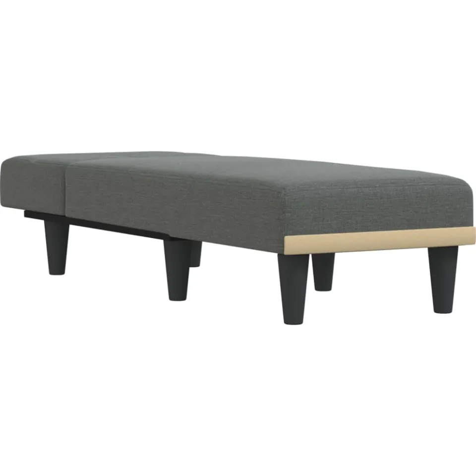 vidaXL Chaise longue stof donkergrijs grijs, foto 3