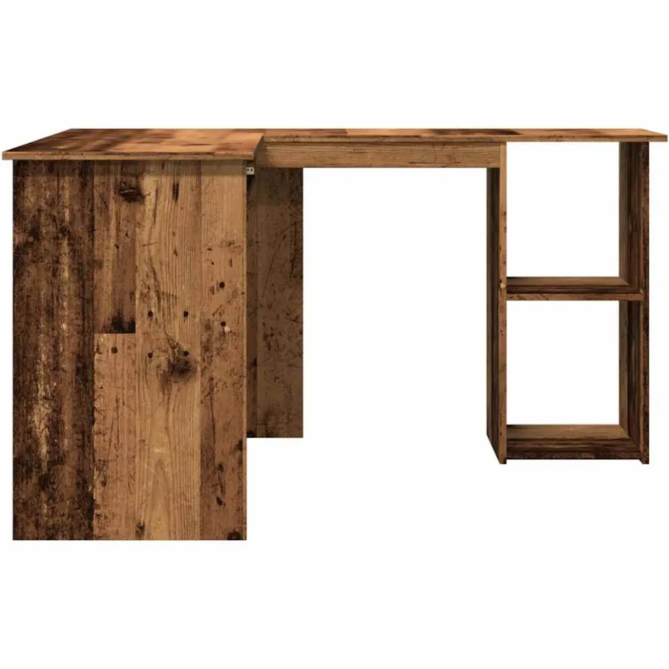 vidaXL Hoekbureau 120x140x75 cm bewerkt hout oud houtkleurig bruin, foto 4