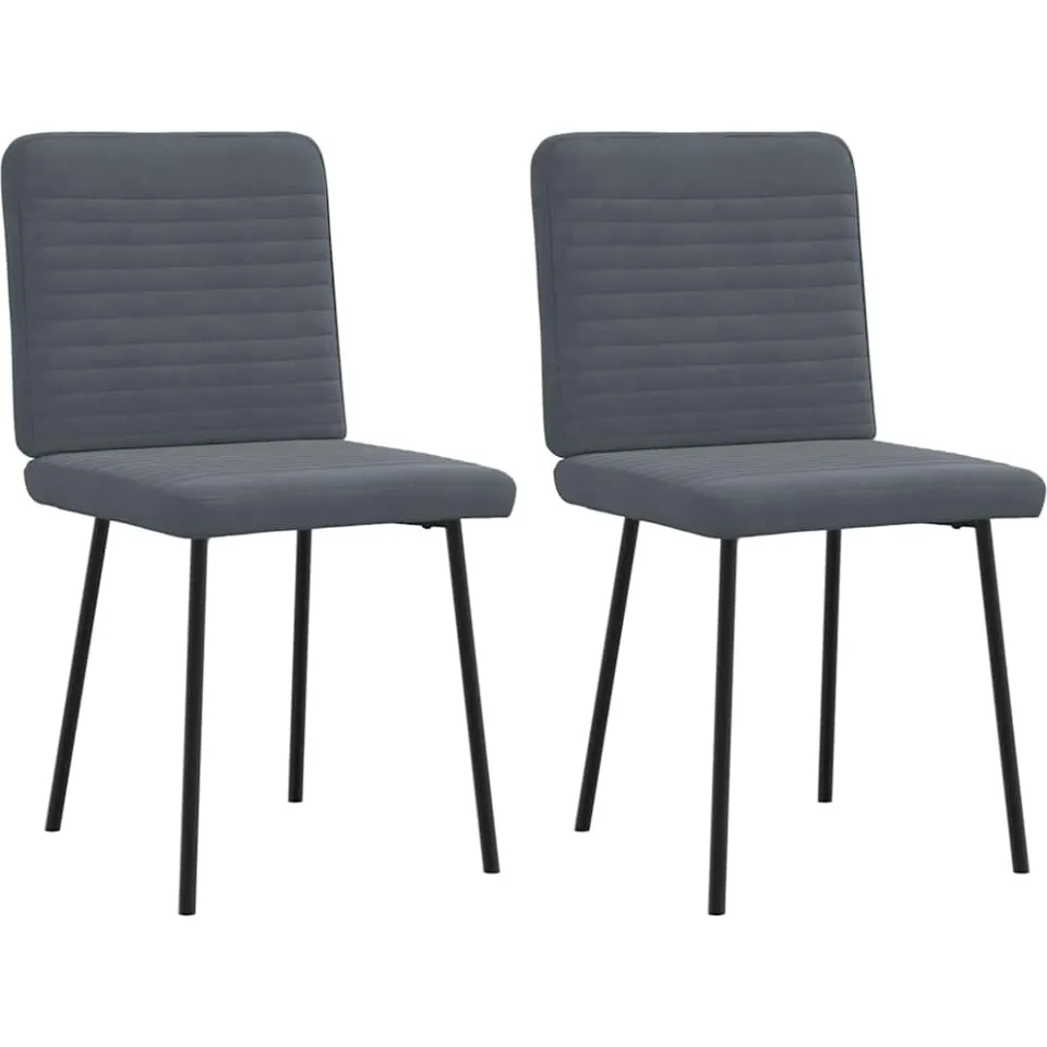 vidaXL Eetkamerstoelen 2 st fluweel donkergrijs grijs, foto 3