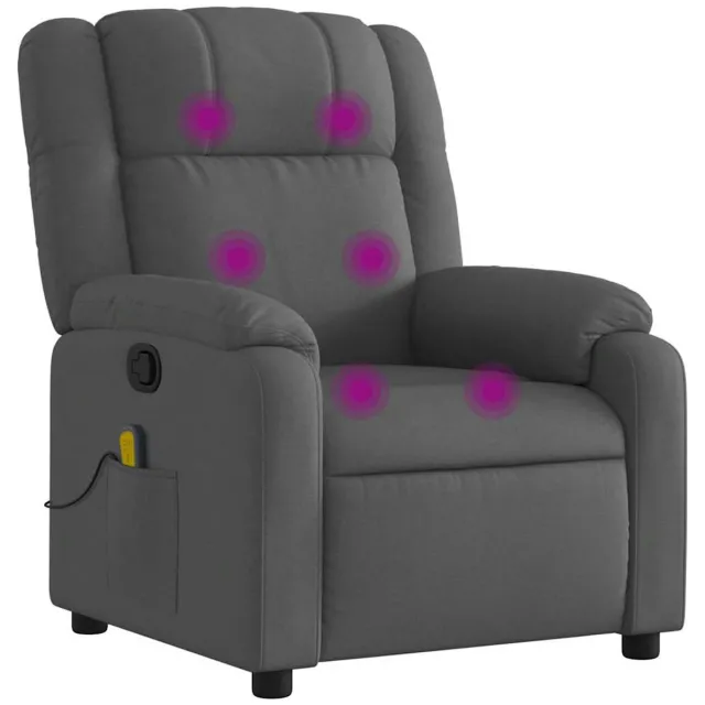 vidaXL Massagestoel - in - donkergrijze - stof Donkergrijs