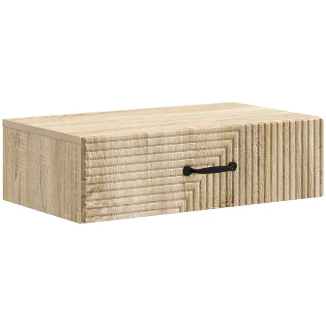 vidaXL Wandgemonteerde - Zijtafel - 59 - x - 34,5 - x - 17 - cm - Bewerkt - hout Sonoma eiken
