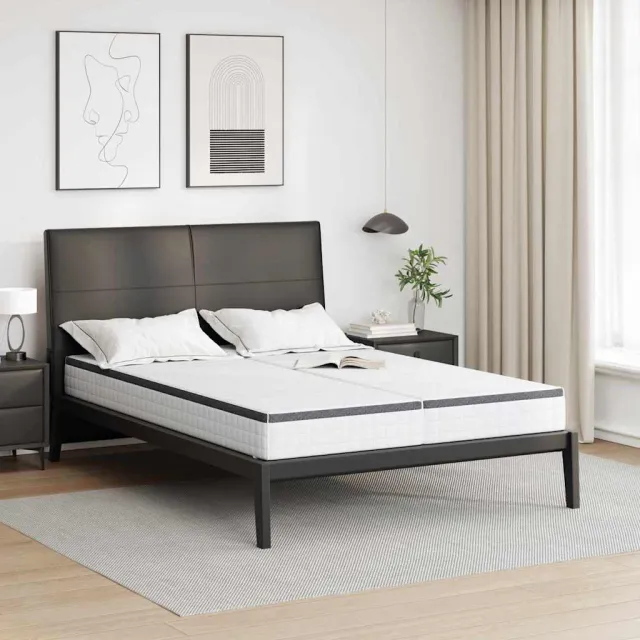 vidaXL Matras 2 st Medium zacht 70 x 200 cm Wit en Grijs