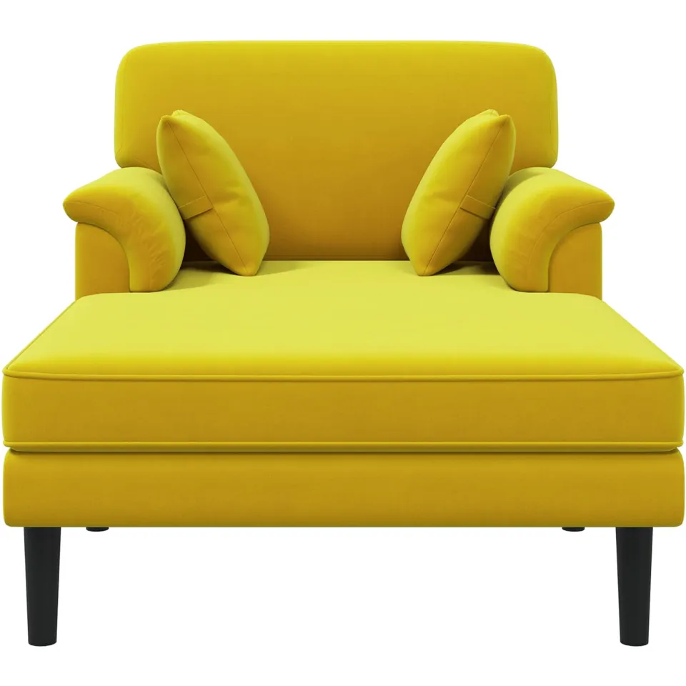 vidaXL Chaise longue Geel fluweel, foto 3