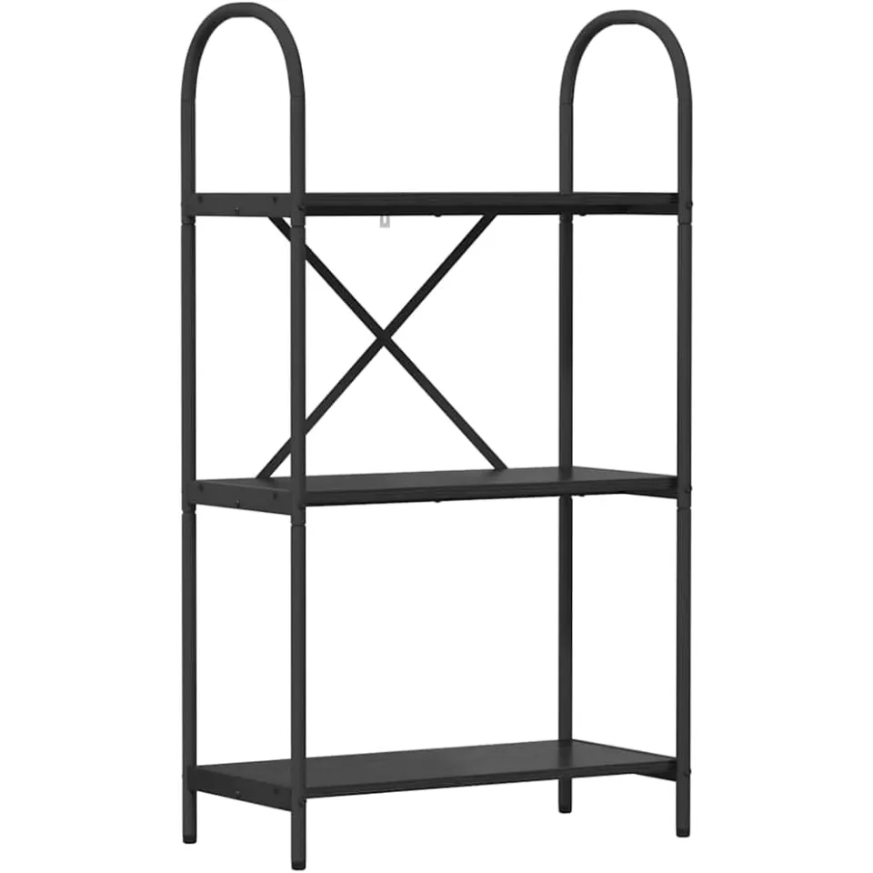 vidaXL Boekenkast 3-laags 60 x 30 x 109 cm Bewerkt hout Zwart Eiken, foto 3