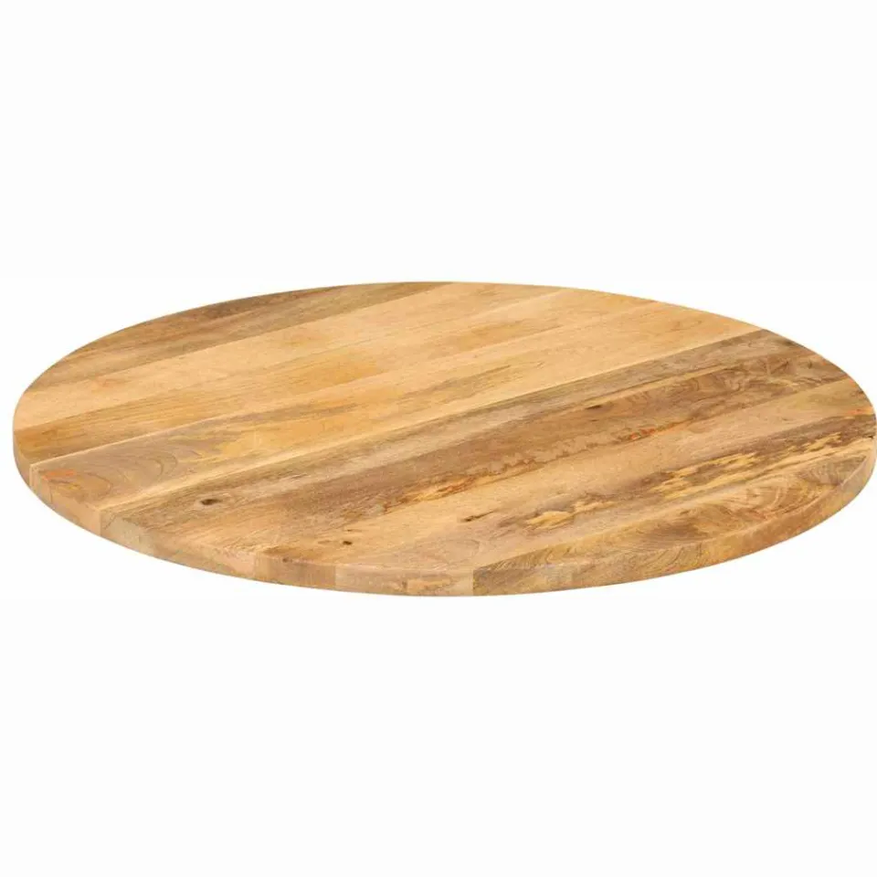 vidaXL Tafelblad rond Ø 90x2,5 cm massief ruw mangohout bruin, foto 2
