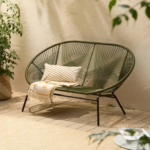NOUS Garden tuinbank Miami kaki/zwart, foto 2