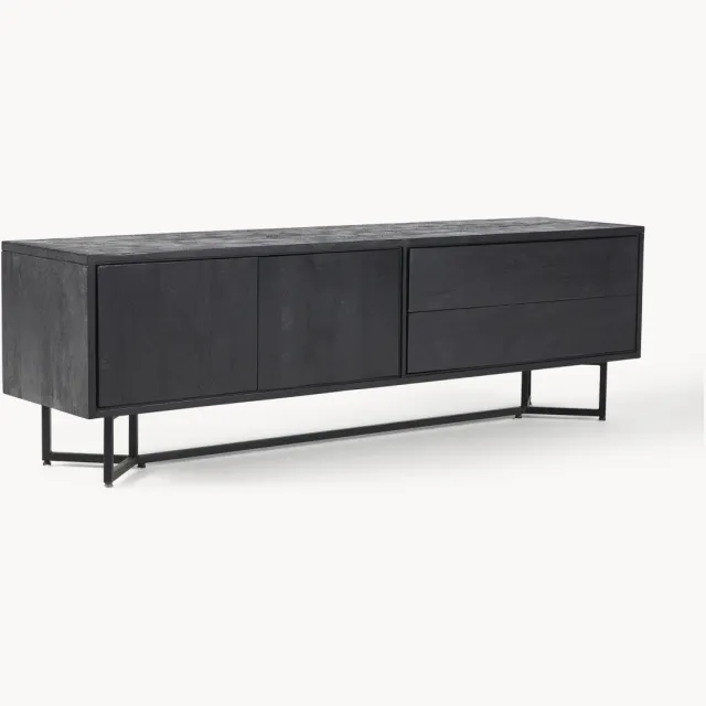 Westwing Collection Tv-meubel Luca van mangohout Zwart