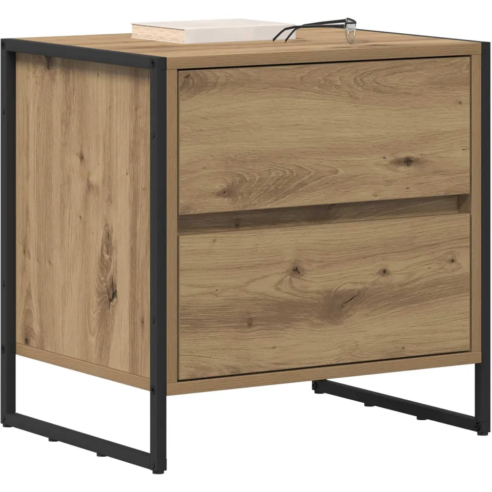 vidaXL Nachtkastje 2 st Artisanaal eiken 50 x 39,5 x 50 cm Bruin