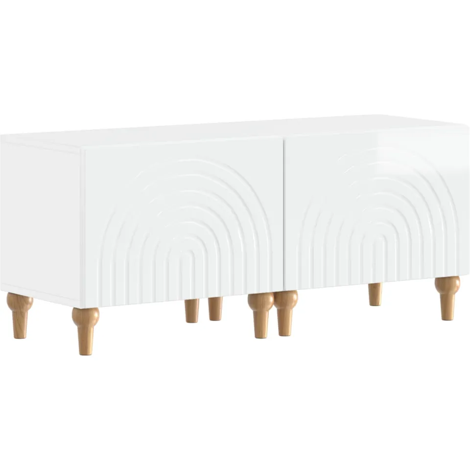vidaXL 3-delige LED TV-kast Hoogglans Wit Bewerkt hout, foto 4