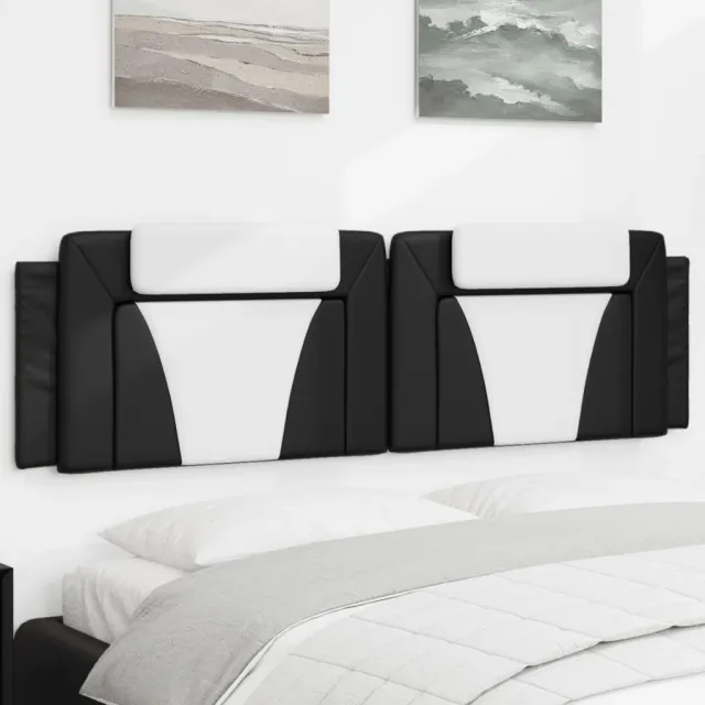 vidaXL Hoofdbordkussen "Viana" 180 cm kunstleer zwart en wit