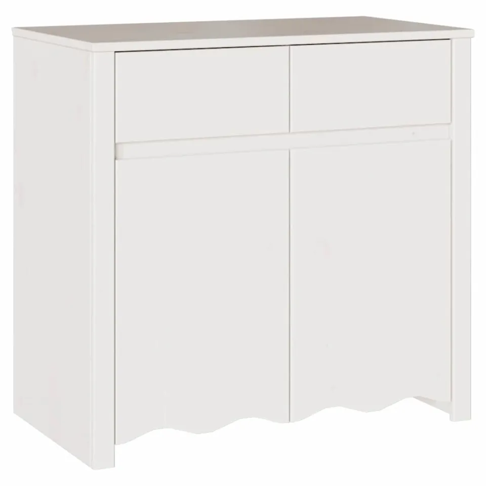 vidaXL Dressoir Drammen Wit 79 x 43 x 75.5 cm Massief grenenhout, foto 3