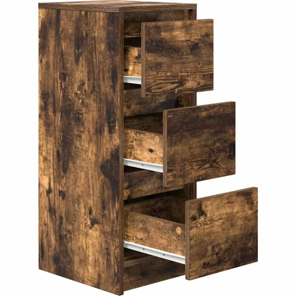 vidaXL Dressoir 29,5x34x76 cm bewerkt hout gerookt eikenkleurig, foto 4