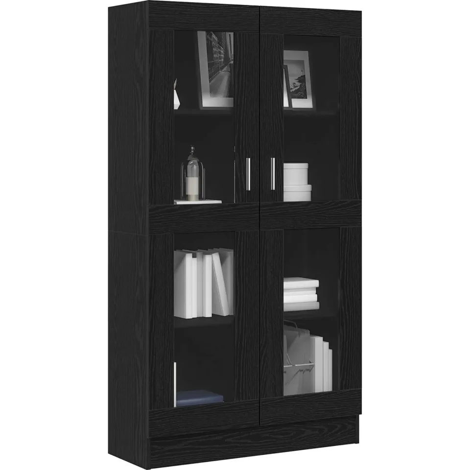 vidaXL Boekenkast 82,5 x 30,5 x 150 cm Zwart Eiken