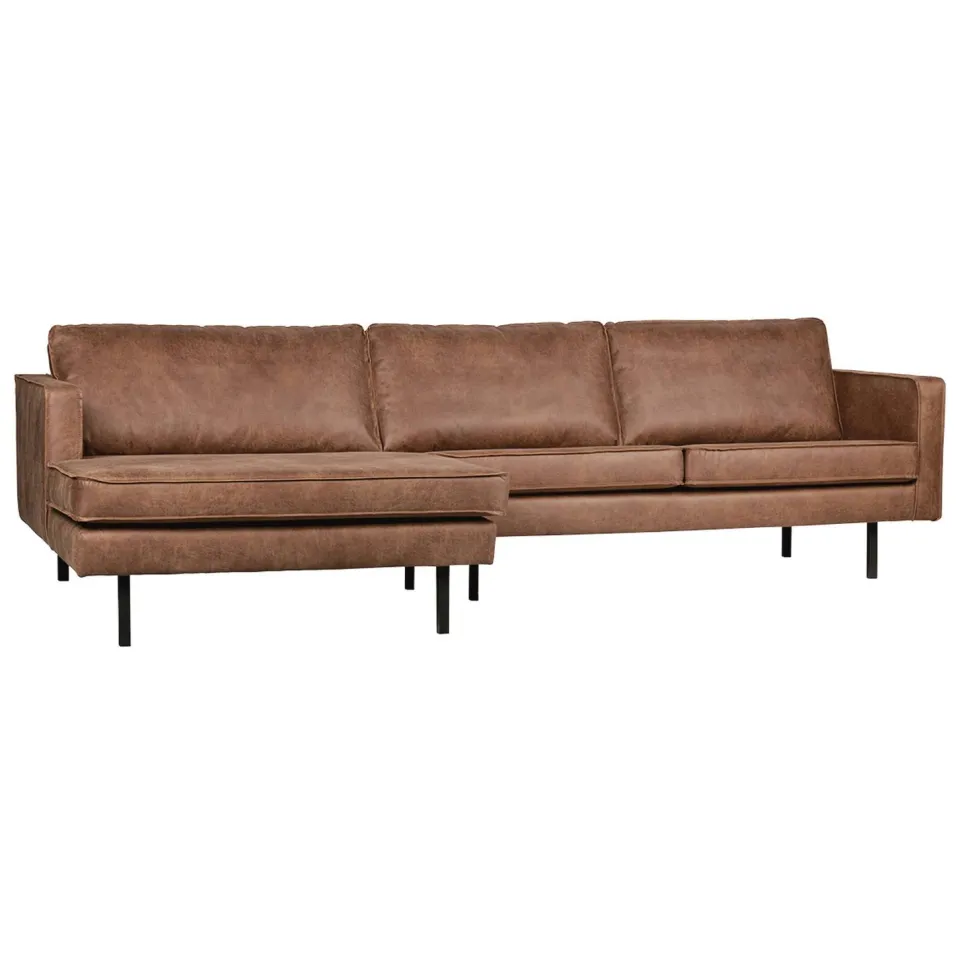 WOOOD Rodeo Chaise Longue Links - Leer - Cognac - 85x300x86, foto 2