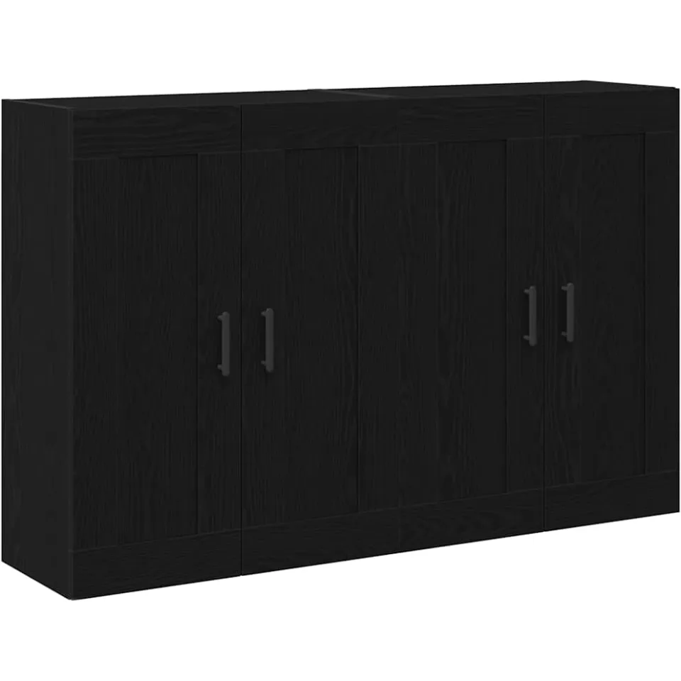 vidaXL Wandkast 2 st Zwart Eiken 69,5 x 34 x 90 cm Bewerkt hout, foto 3