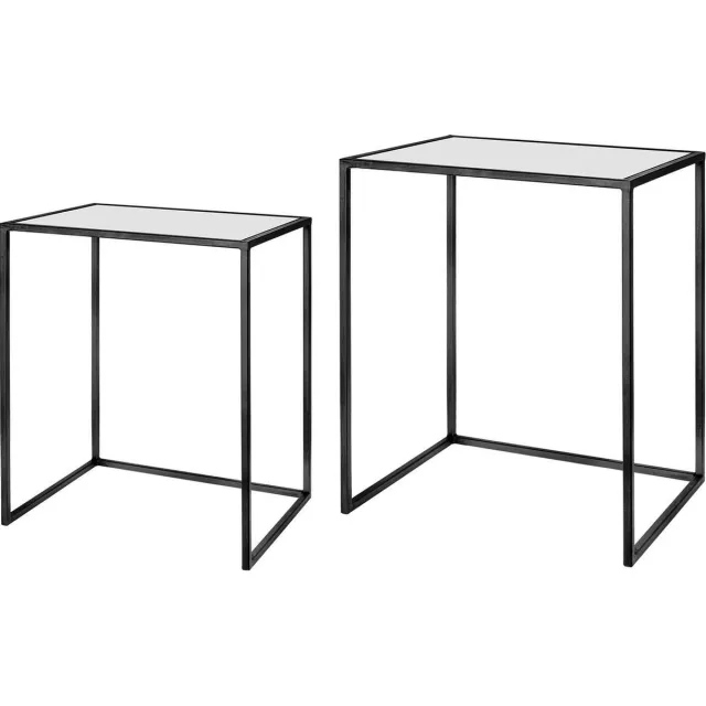 Riverdale Bijzettafel Amaro 60cm zwart - set van 2