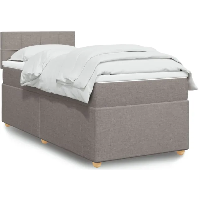 vidaXL Boxspring met matras stof taupe 90x190 cm
