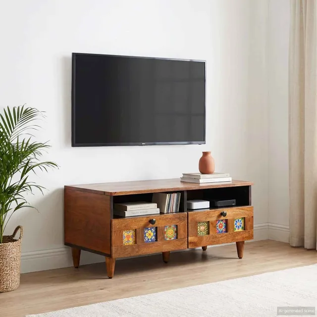 vidaXL TV-kast Walnotenhout 70 x 33 x 46 cm Massief Mango Hout Bruin