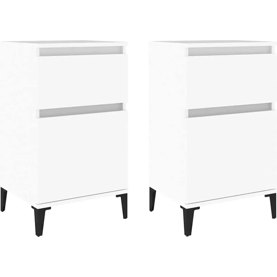 vidaXL Nachtkastjes 2 st 40x35x70 cm wit