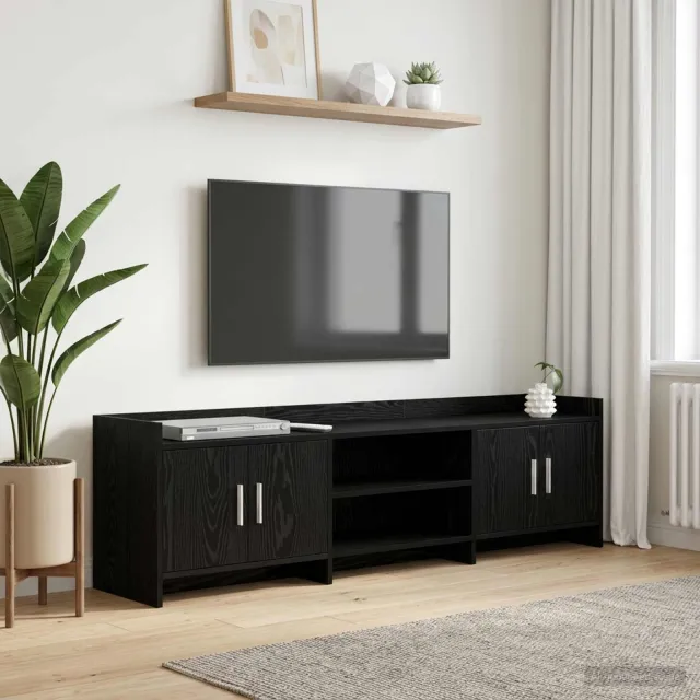 vidaXL TV-kast 168 x 33 x 47 cm Zwart eiken Bewerkt hout, foto 2