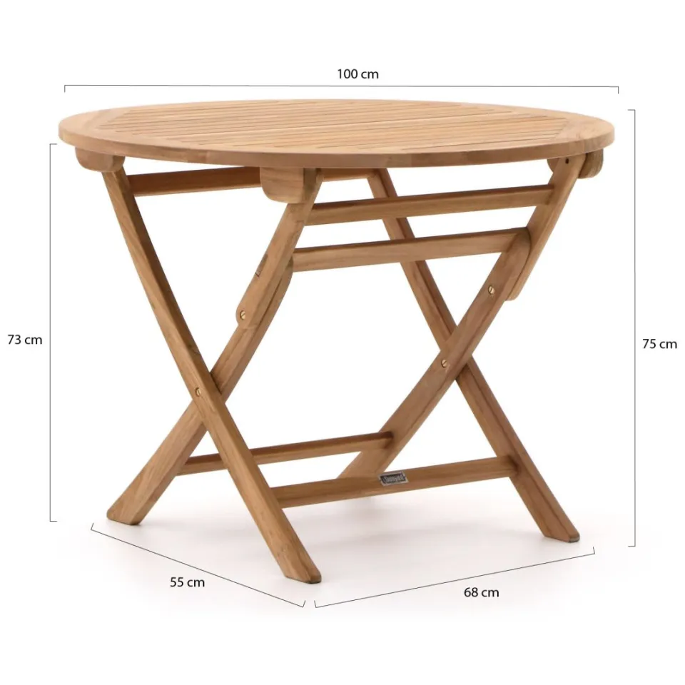 Bellagio tuinmeubelen Sunyard Preston klaptafel ø 100cm (h:75cm) bruin, foto 2