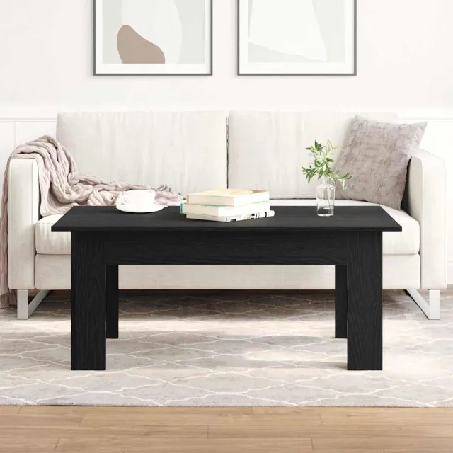 vidaXL Salontafel Zwart Eiken 100 x 60 x 42 cm Bewerkt hout, foto 2