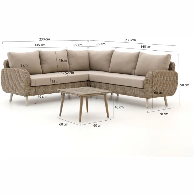 Intenso Furniture Intenso Suzzara/Rough-K lounge hoek loungeset 4-delig taupe, foto 2
