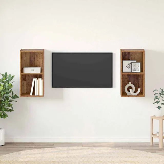 vidaXL Tv-meubelset 2 st 37 x 37 x 72 cm Oud Hout bruin, foto 2