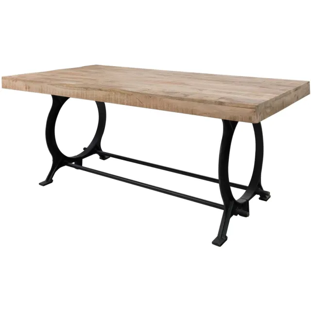 MASSIVMOEBEL24 .DE INDUSTRIAL #27 eettafel gelakt massief hout sloophout 180x90x80 cm (BxTxH) bruin