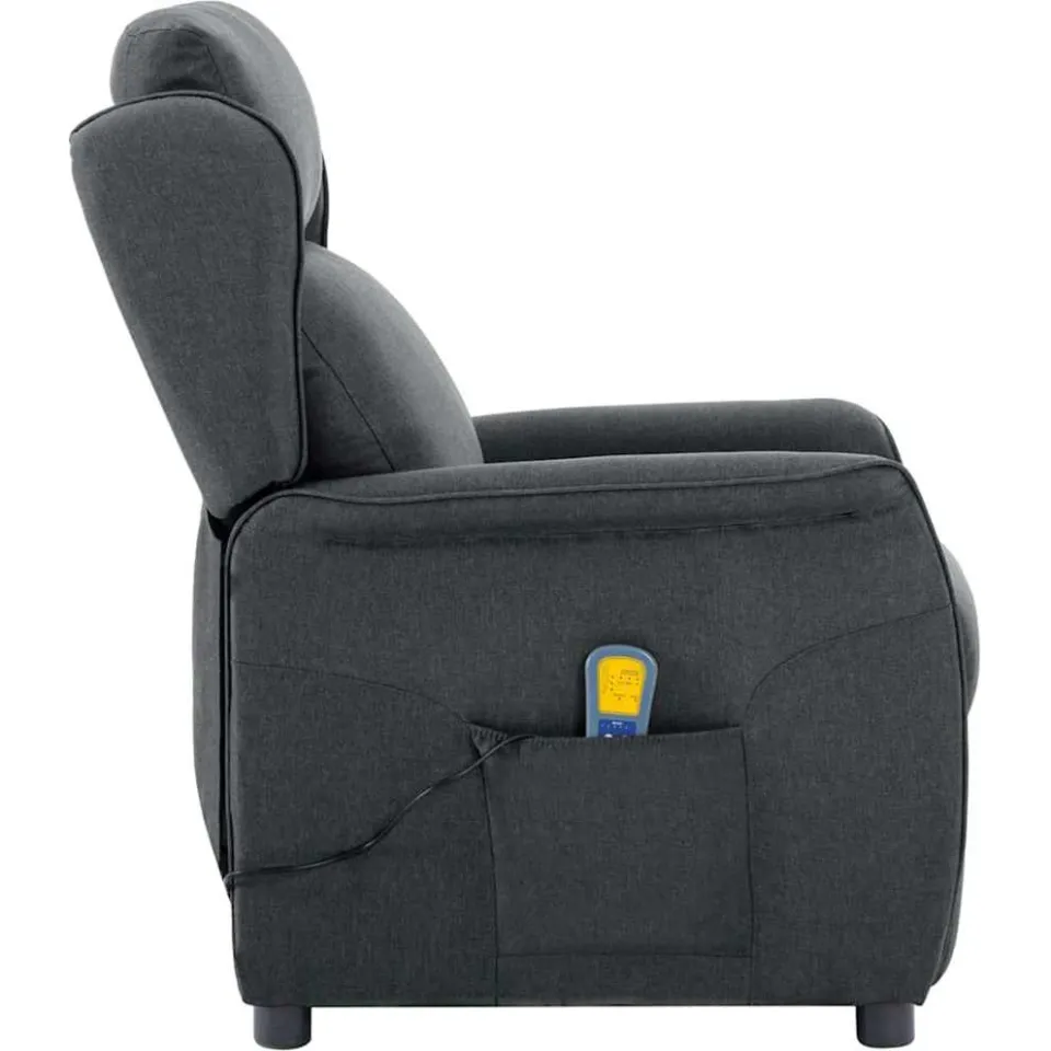vidaXL Massagestoel Donkergrijs 93.5 x 67.5 x 101.5 cm Stof grijs, foto 4