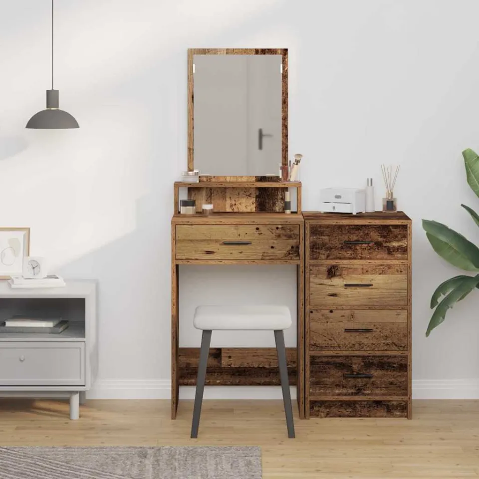 vidaXL Plafondtafel Oudhout 50 x 41 x 140 cm Bewerkt hout bruin, foto 3