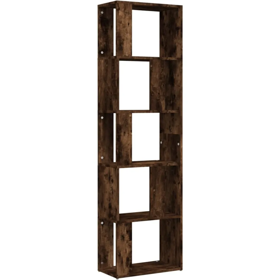 vidaXL Boekenkast 45x24x160 cm bewerkt hout gerookt eikenkleurig Bruin