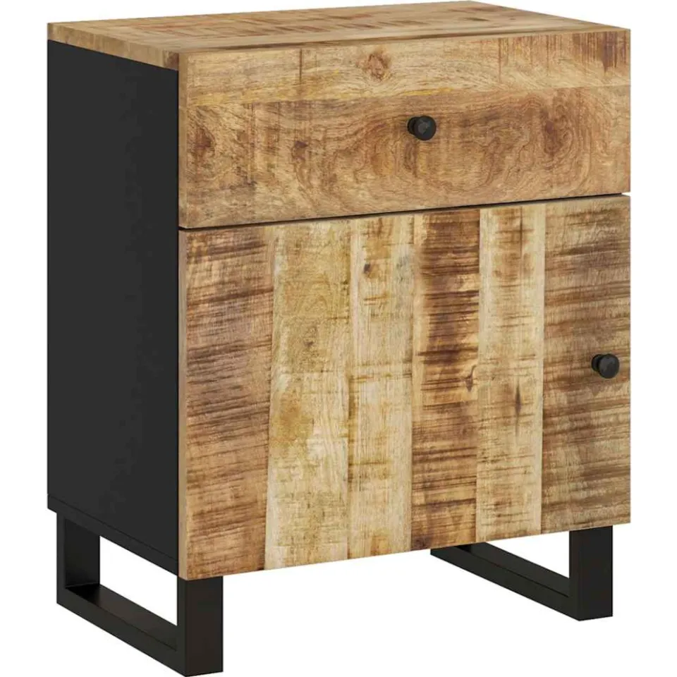 vidaXL Nachtkastjes 50x33x60 cm massief mangohout en bewerkt hout bruin, foto 3