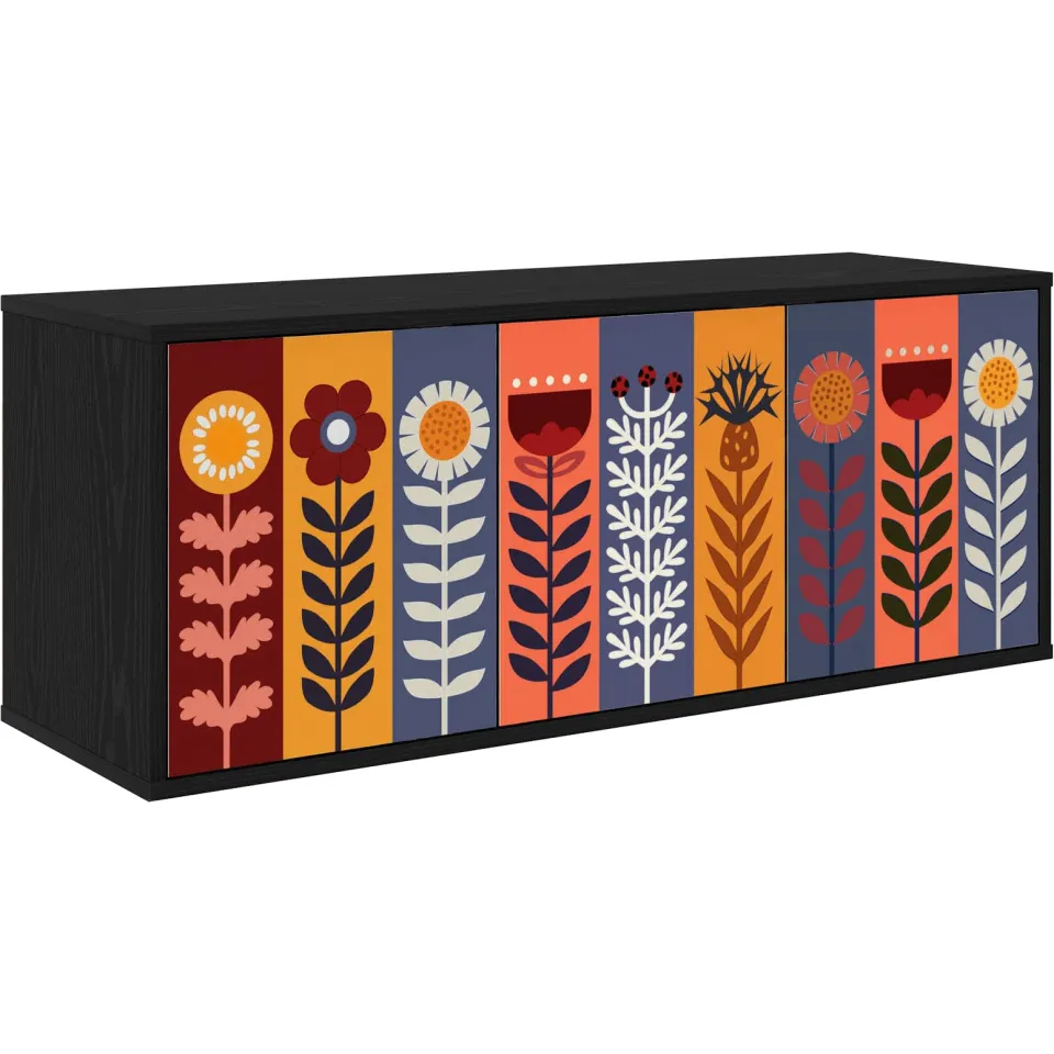 vidaXL Wandgemonteerd tv-meubel ESSEN 102 x 33 x 40 cm Zwart eiken, foto 3