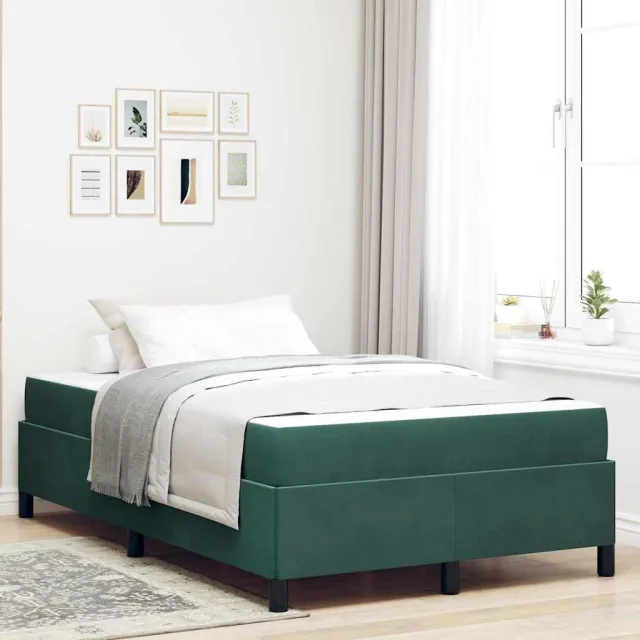 vidaXL Bedframe Donkergroen 120 x 190 cm Stof