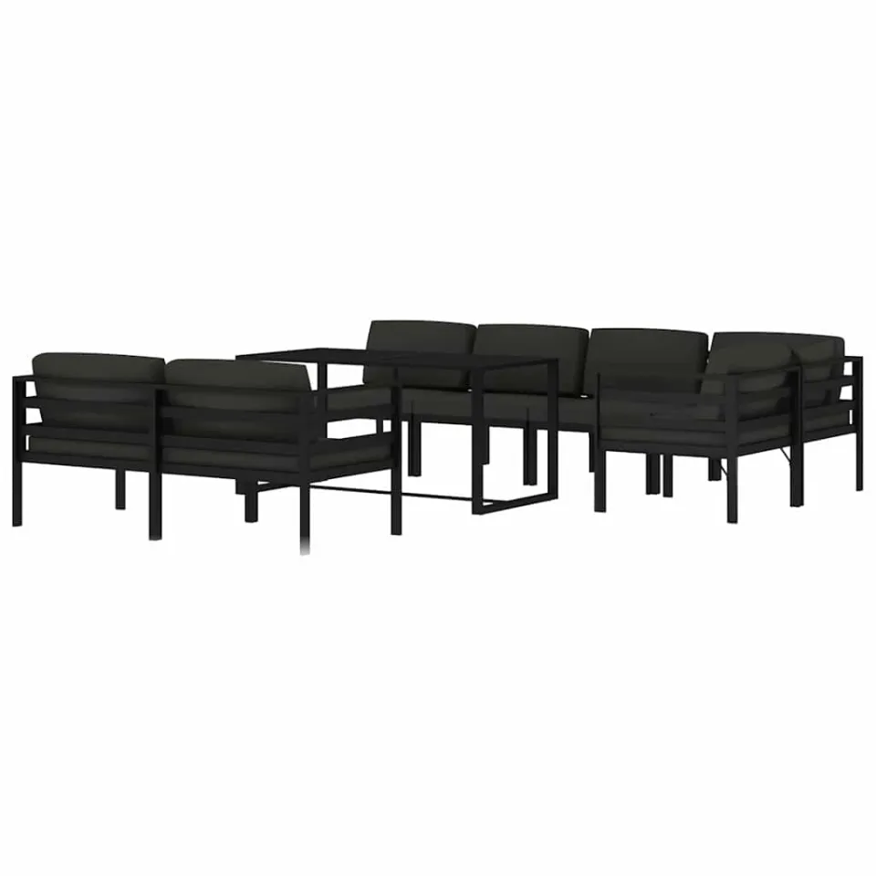 vidaXL 8-delige Loungeset met kussens aluminium antracietkleurig Anthraciet