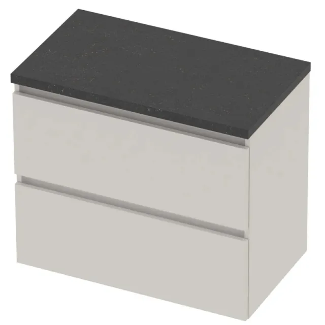 Basic-Line Deck 46 Badmeubelset Greeploos 80x46x66 cm Ice White Blue Stone Grijs